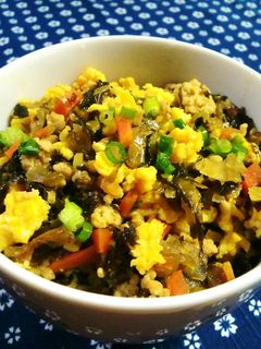 学校給食の高菜そぼろ丼✽-レシピのメイン写真