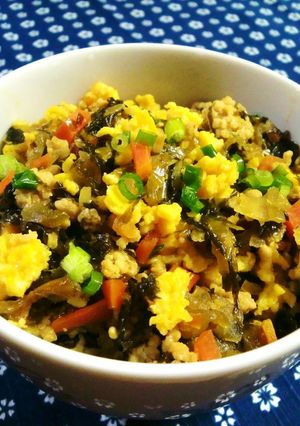 学校給食の高菜そぼろ丼✽-レシピのメイン写真
