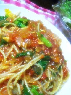 菜の花のトマトソースパスタ♪-レシピのメイン写真