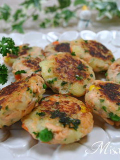 鮭とじゃがいものお焼きミックスベジ入り-レシピのメイン写真