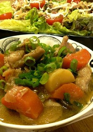 簡単・圧力鍋で鶏と野菜の無水味噌煮込み-レシピのメイン写真