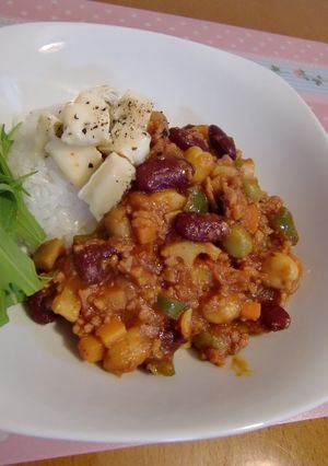 初めての☆お野菜たっぷり蓮根チリコンカン-レシピのメイン写真