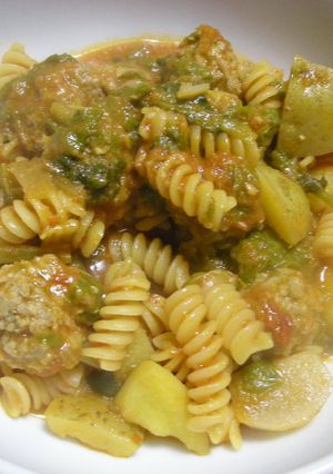 野菜スープの残りでパスタ♪♪-レシピのメイン写真