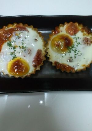 ミートたまごのカップ焼き♡-レシピのメイン写真