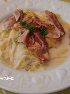 白菜とベーコンのクリームスープ-レシピのメイン写真