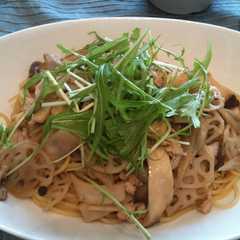 รูปของ おなかすっきり！根菜と鶏そぼろのパスタ