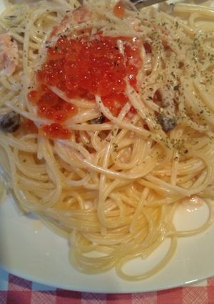 サーモンといくらのクリームパスタ-レシピのメイン写真