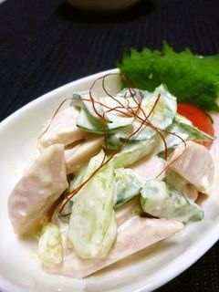 おさかなソーセージと野菜の梅チーマヨ和え-レシピのメイン写真