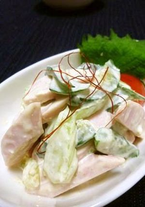 おさかなソーセージと野菜の梅チーマヨ和え-レシピのメイン写真