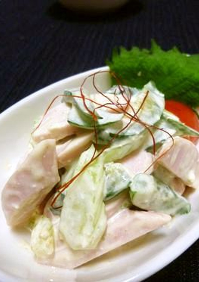 おさかなソーセージと野菜の梅チーマヨ和え-レシピのメイン写真