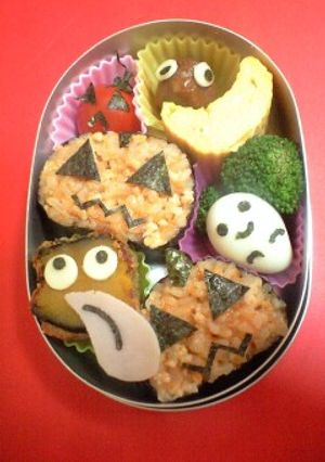 キャラ弁☆ハロウィンのお弁当☆おばけ-レシピのメイン写真