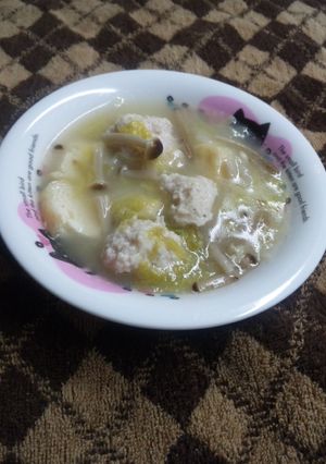 鶏団子と白菜の中華スープ(鍋風)-レシピのメイン写真