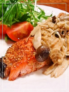 鮭のごま焼き✿味噌マヨきのこのっけ-レシピのメイン写真