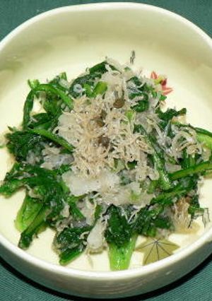 春菊とちりめん山椒の染めおろし和え-レシピのメイン写真