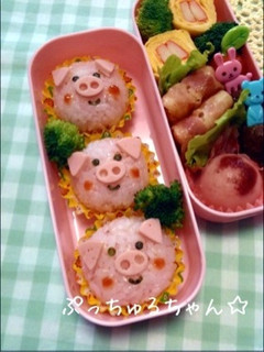 *キャラ弁* 三匹のこぶた♪-レシピのメイン写真