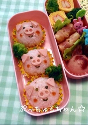 ＊キャラ弁＊ 三匹のこぶた♪-レシピのメイン写真