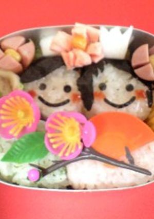 キャラ弁☆ひな祭りのお弁当☆ウィンナー-レシピのメイン写真