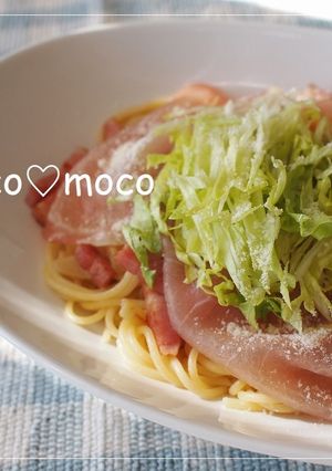生ハムとレタスの春色パスタ-レシピのメイン写真