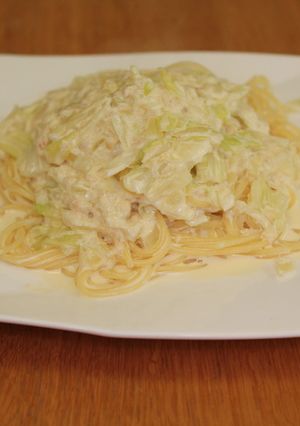 カニとキャベツのクリームパスタ-レシピのメイン写真
