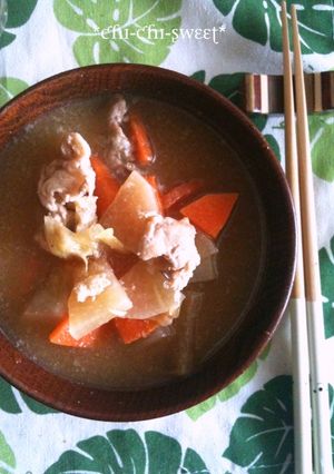 *残った豚汁→いつでもお雑煮*-レシピのメイン写真