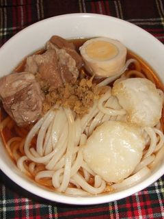 豚の角煮と揚げ餅入りうどん-レシピのメイン写真