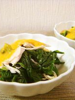 ☆ほうれん草と鶏ささみの黄身酢あえ-レシピのメイン写真