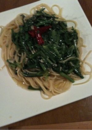 春菊とアンチョビのパスタ-レシピのメイン写真