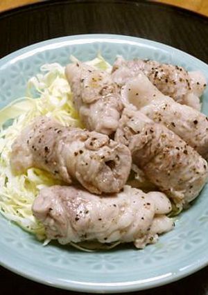 ＊ルクエde豚肉ねぎ巻き蒸し☆レモンだれ-レシピのメイン写真