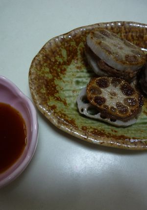 青ジソドレッシングでレンコンのはさみ焼き-レシピのメイン写真