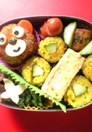 キャラ弁☆動物くまさんちょうちょのお弁当-レシピのメイン写真