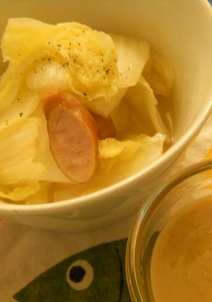 蒸し白菜サラダ＆味噌マヨソース-レシピのメイン写真