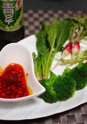 ノンオイル青じそ+食べるラー油のサラダ♪-レシピのメイン写真