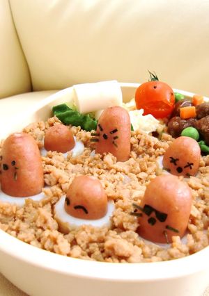 ☆キャラ弁？☆もぐらたたき☆弁当☆-レシピのメイン写真