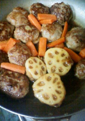 レンコンと豚挽き肉の照り焼き-レシピのメイン写真