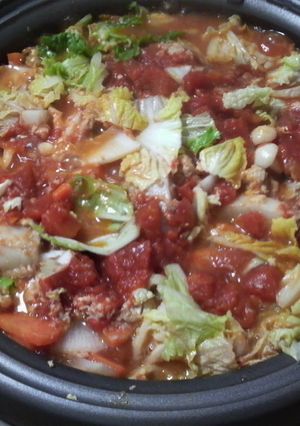 野菜と缶詰でつくる簡単トマト鍋-レシピのメイン写真