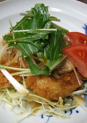 チキンカツサラダ仕立て青じそドレッシング-レシピのメイン写真