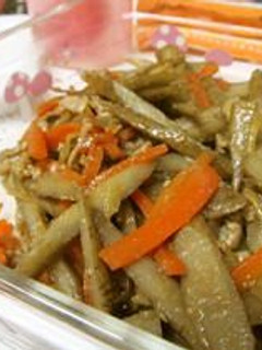 簡単★豚肉入りみそ味キンピラ-レシピのメイン写真