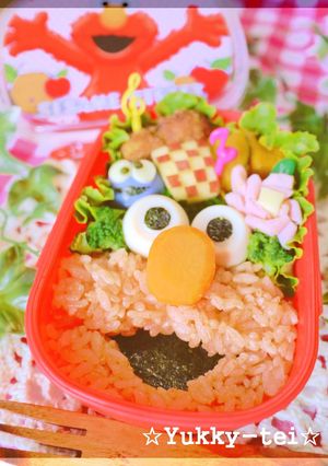 簡単キャラ弁☆エルモ編-レシピのメイン写真