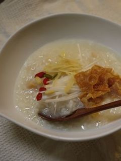 鶏スープからつくる中華粥-レシピのメイン写真
