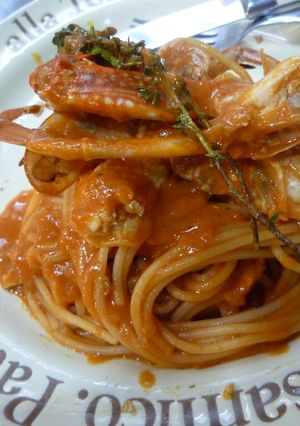 渡り蟹のトマトクリームパスタ-レシピのメイン写真