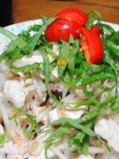 ヘルシー!蒸しささみの青じそ豆乳ドレ♪-レシピのメイン写真
