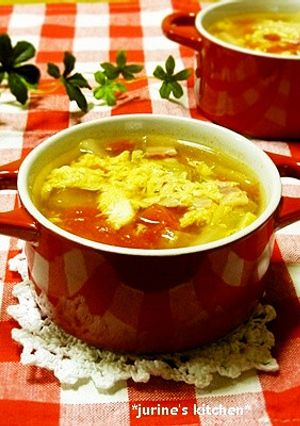 ふわっ玉♡白菜とトマトの中華スープ-レシピのメイン写真