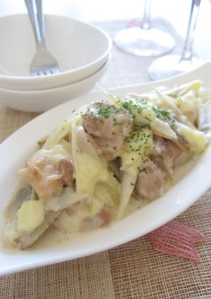 鶏肉とごぼうのミルクチーズ煮-レシピのメイン写真