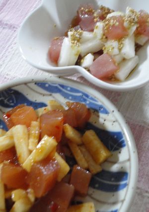 マグロと長いものおつまみ-レシピのメイン写真