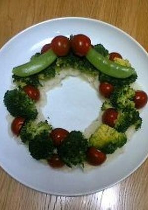 クリスマスのリースサラダ☆-レシピのメイン写真