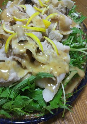 水菜とエリンギで豚しゃぶサラダ-レシピのメイン写真