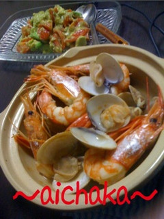 海老☆はまぐりの酒蒸し&絶品おじや-レシピのメイン写真