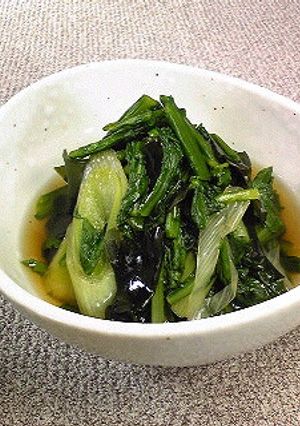 香りを味わう♪♪春菊とわかめの煮びたし-レシピのメイン写真