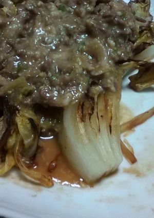 焼き白菜の肉味噌あんかけ-レシピのメイン写真