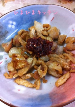鶏皮パリパリ　ピリ辛　簡単　おつまみに-レシピのメイン写真